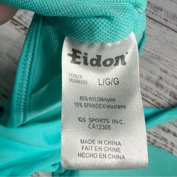 Eidon Large Priscilla Top Bikini Swim Top Blue Sporty Racer Back  35256202 - Picture 7 of 8